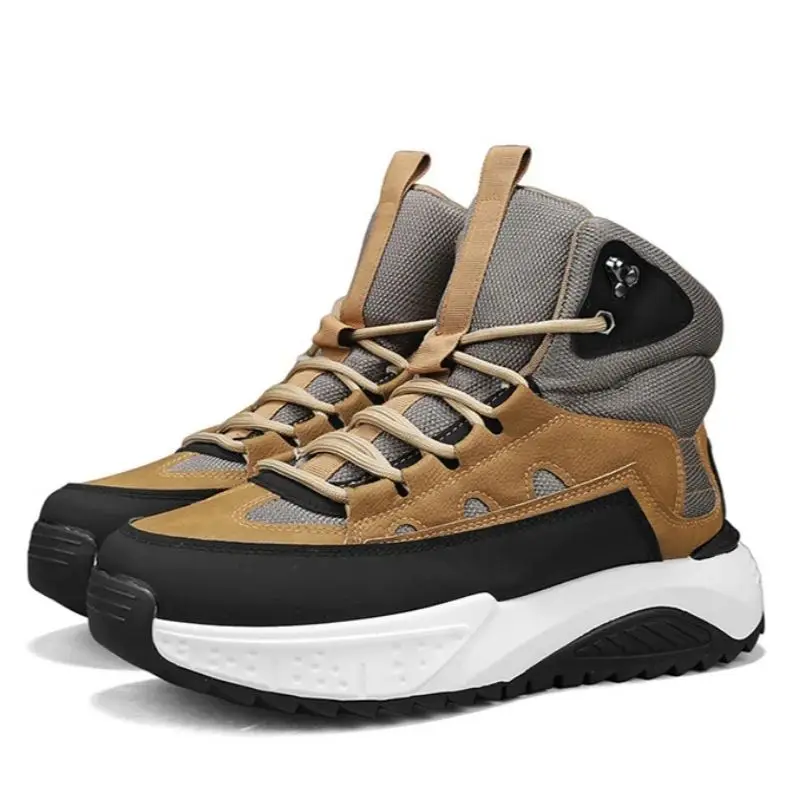 

Men's High-Top Outdoor Anti-Slip Shoes, Fleece and Thickened Warm Cotton Shoes, Trendy Cold-resistant Snow Boots, Winter