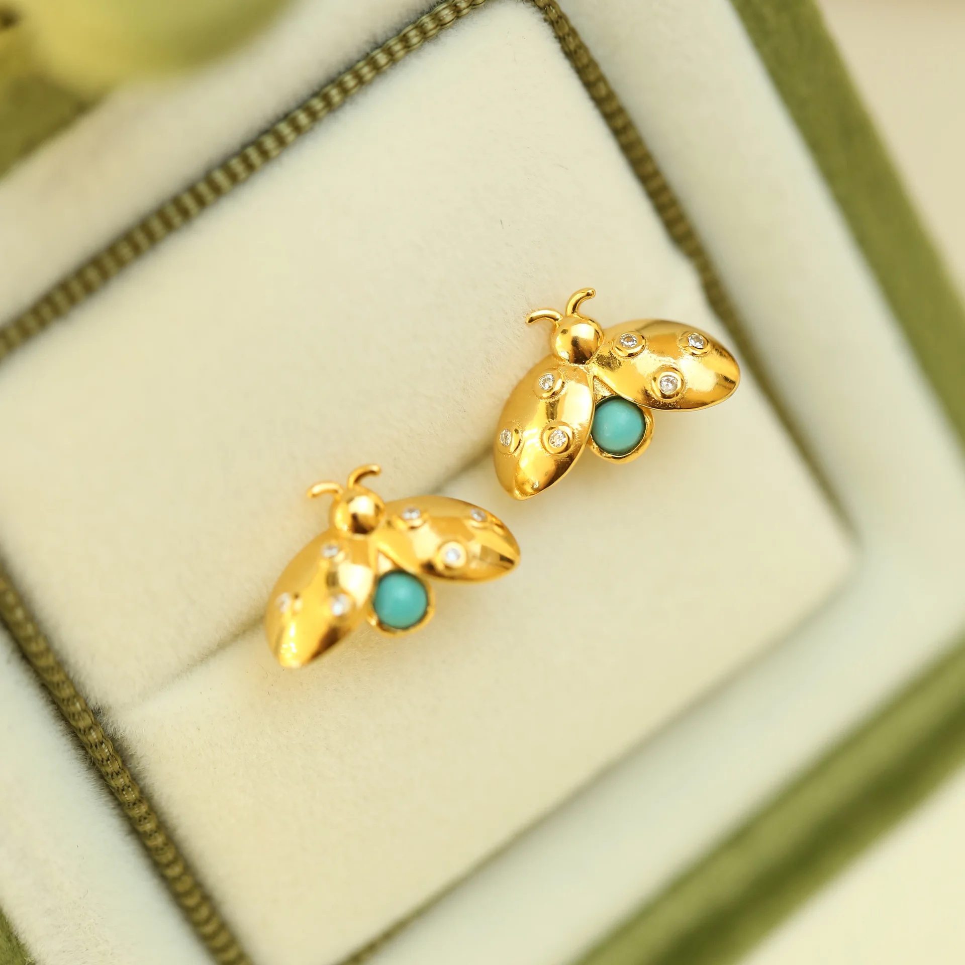 Turquoise Firefly Earrings Ancient Method High End Inlay Fashion Boutique Jewelry