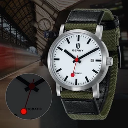 Miyota 8215 berny automatische uhr männer mechanische armbanduhr männlich 50m wasserdicht luxus männer klassische schweizer eisenbahn uhr für männer