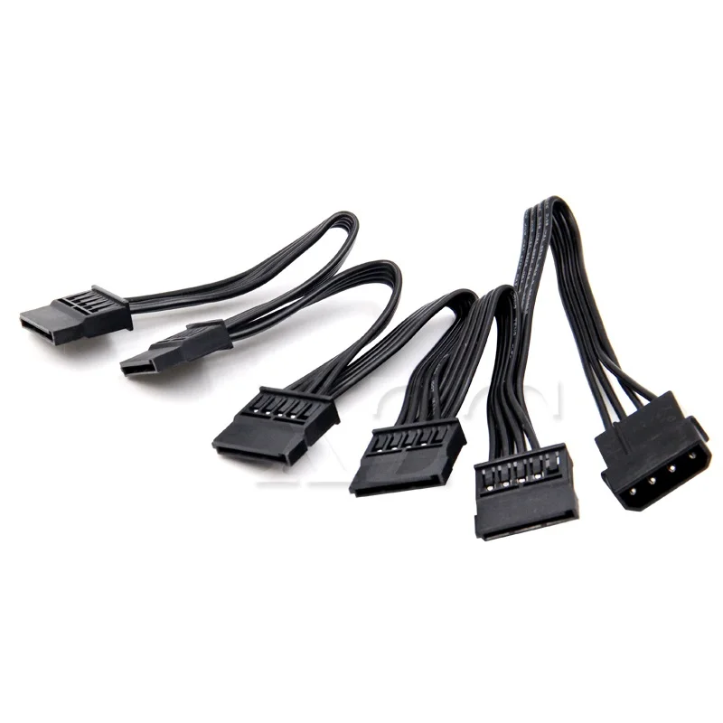 Кабель питания IDE Molex, 4 контакта, 5 портов, 15 контактов, 18AWG провод для жесткого диска, HDD, SSD, ПК, сервера «сделай сам»