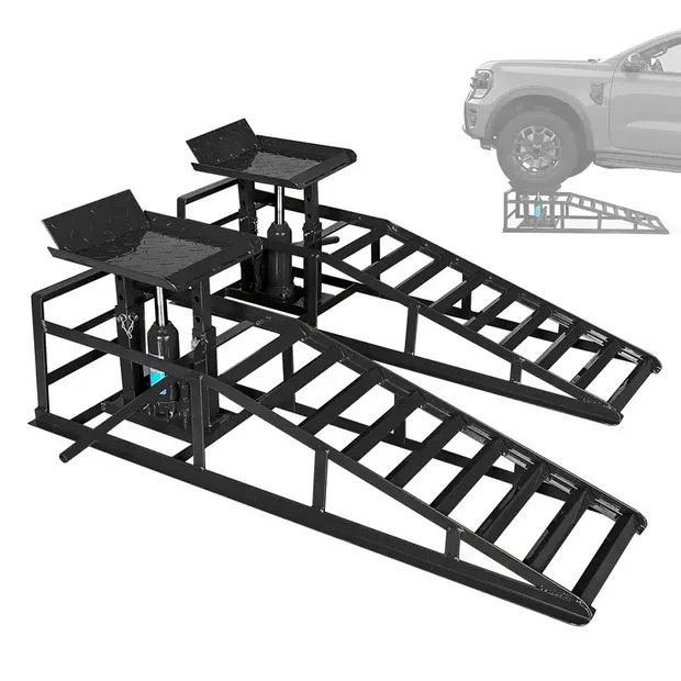 A Pair 5 Ton Steel Vehicle Lift Ramp CE 5T Adjustable Hydraulic Car Ramps For Repair Lifting Equipment Vehicle Tool