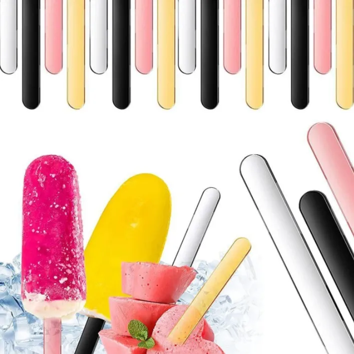 10pcs/set High quality Acrylic Ice Cream Sticks Stirring Rod Food Grade Transparent Pudding Making Kit Popsicles Kitchen Gadgets