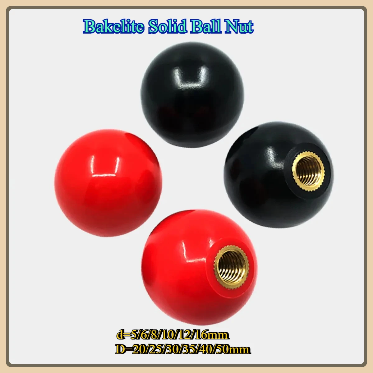 

Bakelite Solid Ball Nut/Ball Handle/Knob Nut/Rocker Handle Internal Thread M5-16