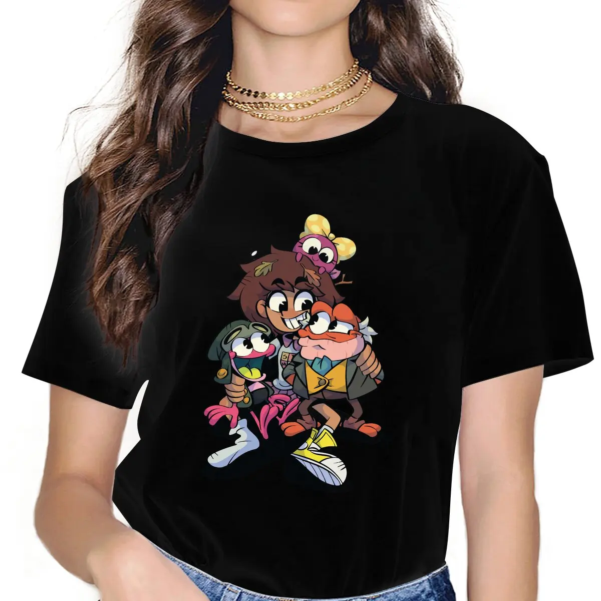 YA Like TOONS Feminine Clothes Amphibia T-shirt Kawaii Vintage Female Blusas