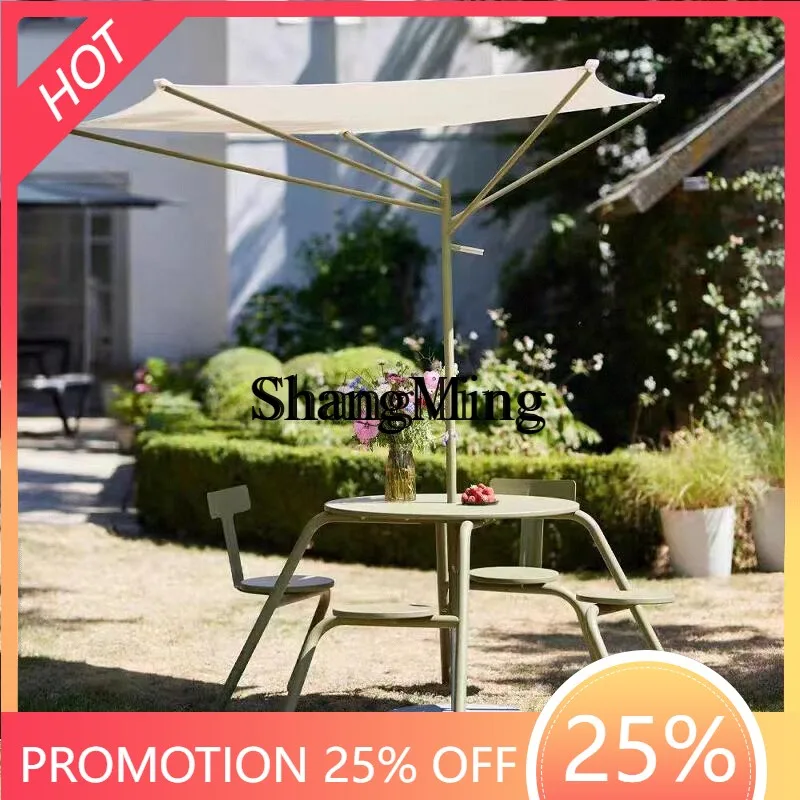 SM Household Table and Chair Set High-End Leisure Homestay Villa Courtyard Open-Air Stainless Steel Rainproof Sunproof