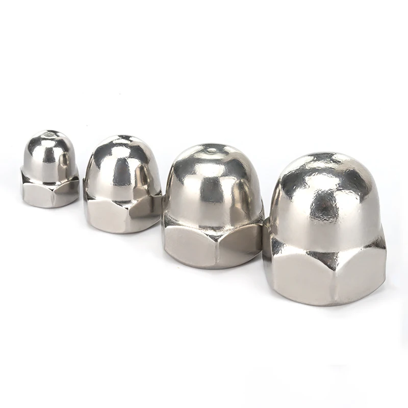 M3 M4 M5 M6 M8 M10 M12 M14 M16 M18 M20 M22 M24 Baja Tahan Karat Acorn Hex Cap Nuts Penutup Dekoratif Dome Hex Cap Nut 1-50 Buah