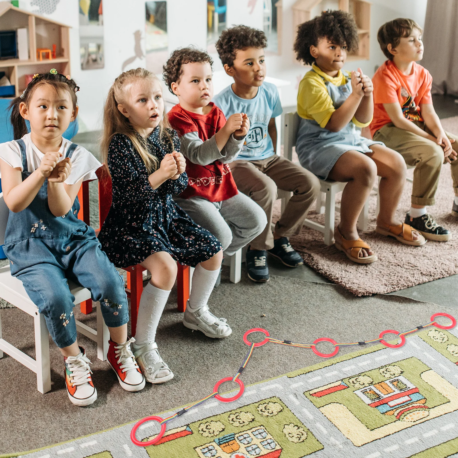 مجموعة واحدة من حبل المشي لمرحلة ما قبل المدرسة، مقود أمان للأطفال، مقبض دائري لرياض الأطفال، حبل مشي للأطفال الصغار للاستخدام الخارجي في المدرسة