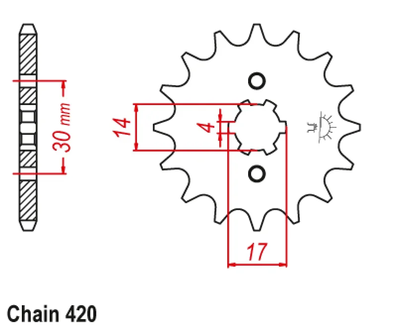 Motorcycle Front Sprocket 428 15T for Honda ST50 88-90 NSR75 92 MSX125 13-20 Z125 19-20 KD80 88-90 AE80 81-89 AR80 82-92 MAX100