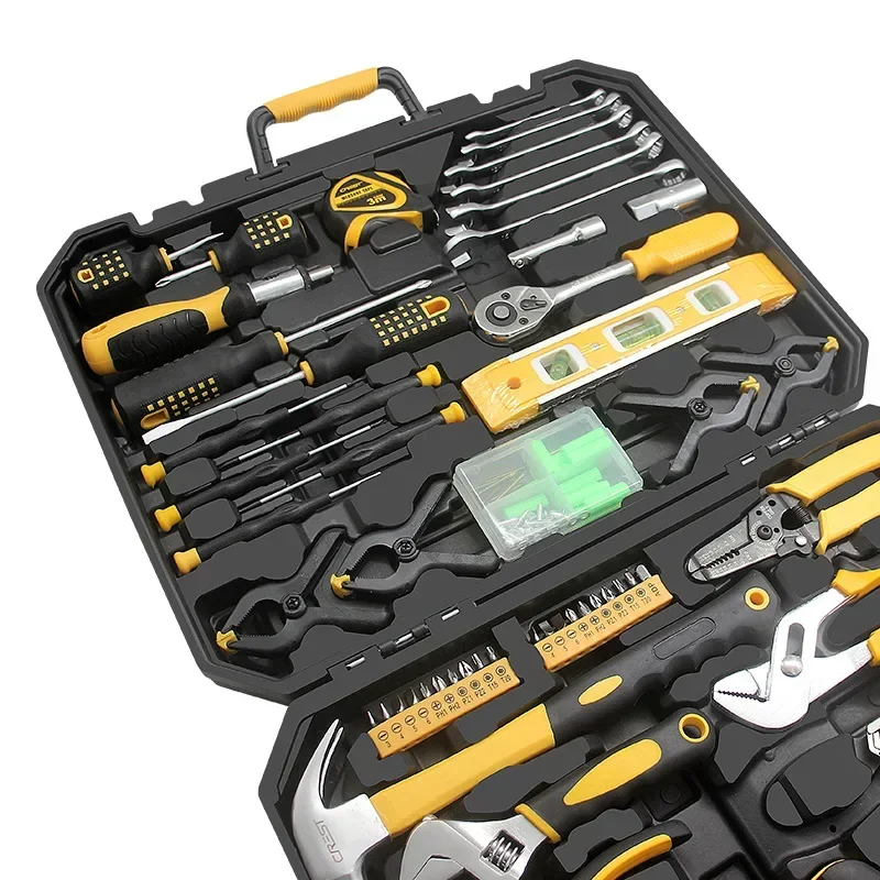 168 PCS socket wrench car auto repair tool kit mixed tool set hand tool kit with storage box screwdriver