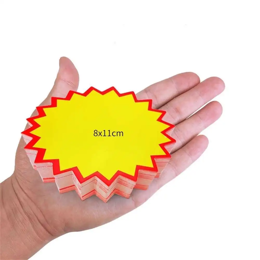 Small Explosion Paper Card Board Pop Up Advertising Signage Merchant Name Tag Medium Blank For Price Display