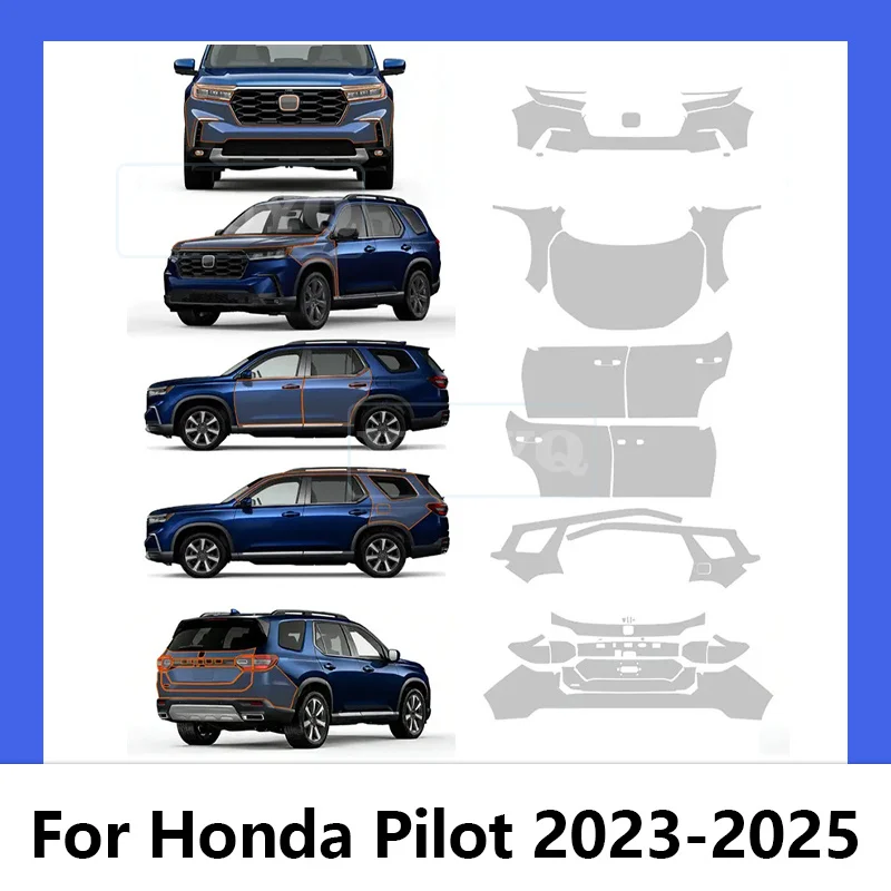 

Car Paint Protection Film for Honda Pilot 2023 2024 2025 TPU PPU Pre-cut Anti-scratch Transparent Body Sticker Accessories