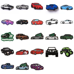 1pcs Mini Car Charms For Shoes Decoration Track JDM Racing PVC Shoe Charms Fit Clog Sandals Accessories Birthday Party Gift