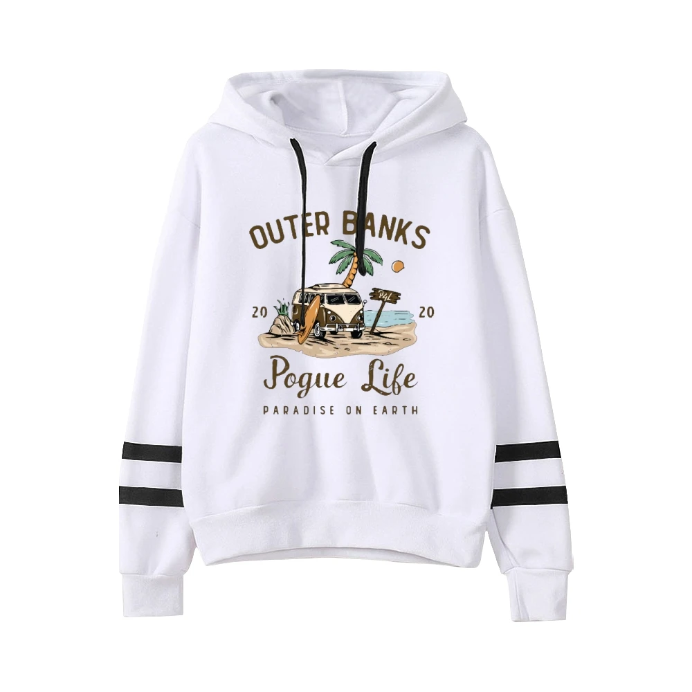 Outer bank-bank Pogue Life Merch uniseks tanpa saku paralel bar lengan Sweatshirt Hoodie Pria Wanita pakaian Fashion seri Tv