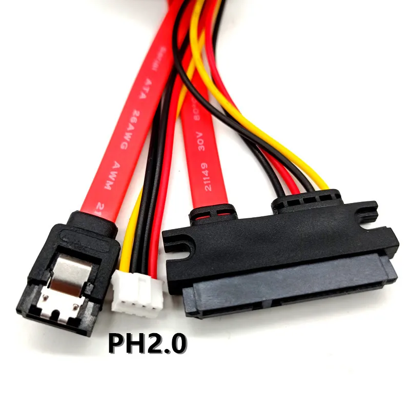 22P SATA 7+15P 22pin to SH 2.0 4pin Power Right Angled SATA HDD Hard Disk High Speed Computer Data Power Cable