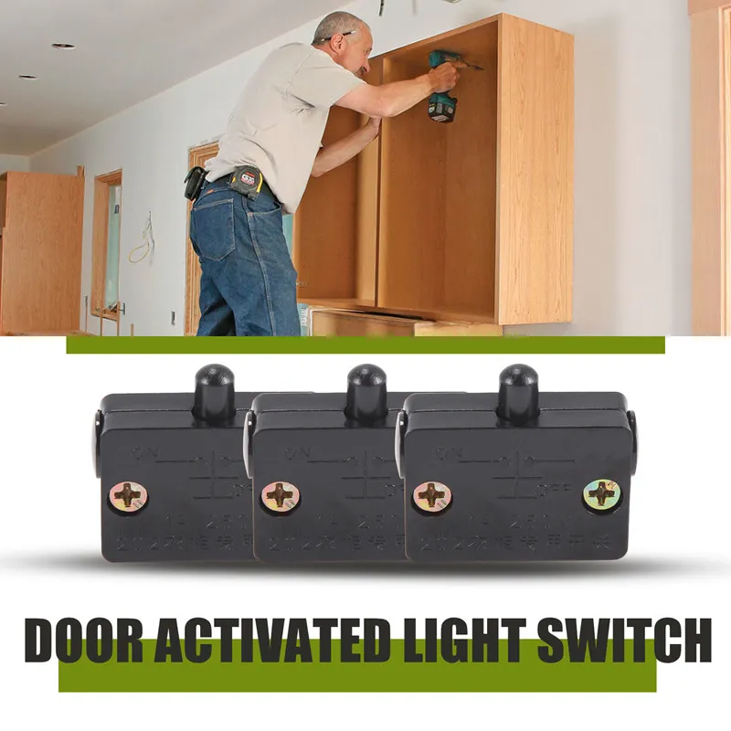4 Pcs Cabinet Door Switch Cabinet Lamp Switch Drawers Open On Close Door Applicable To 12V 24V 110V
