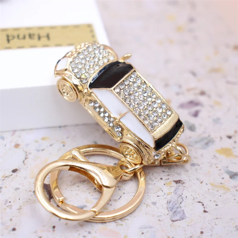 

Cute Rhinestone Crystal Car Keychain 3D Model Car Key Chain Key Ring Holder Pendant Keyring