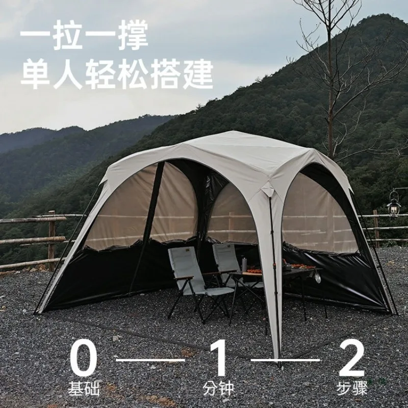 Automatic quick opening, no need to build vinyl camping sunscreen awnings