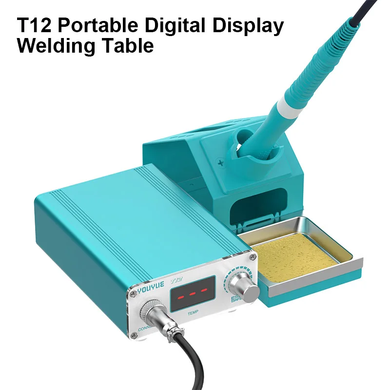 YOUYUE T12 Portable Digital Display Welding Table Integrated PCB Motherboard Repair CPU Cleaning Tools Mini Soldering Station