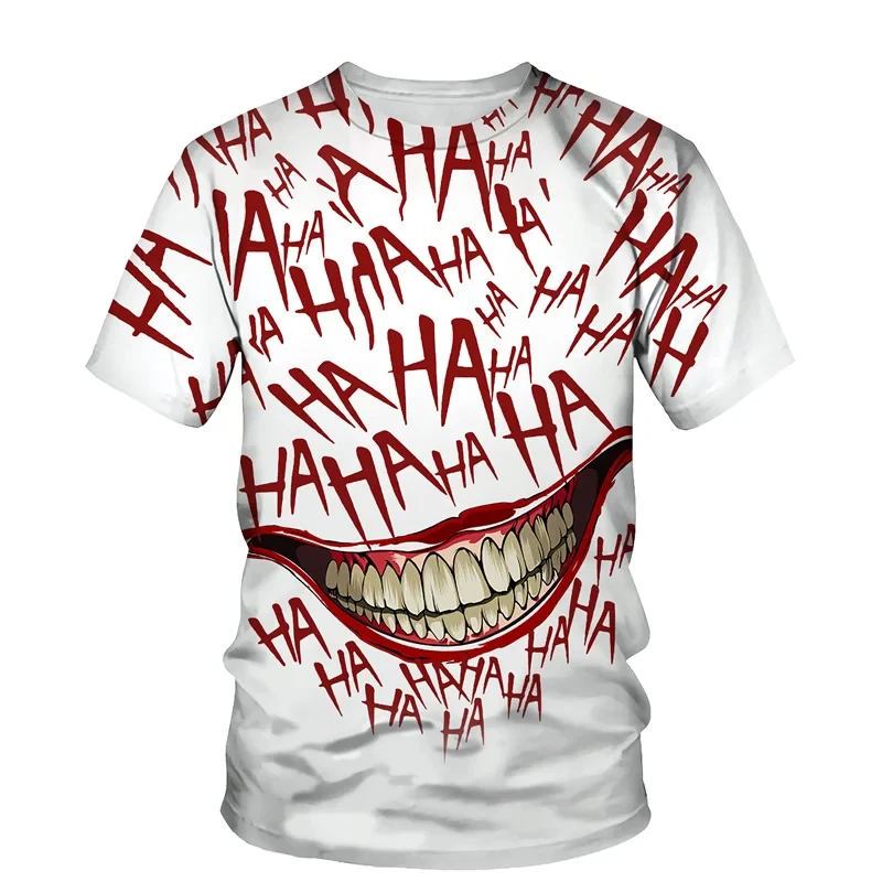 

Personalized Joker 3D Printed Men's T-shirt Summer Horror Movie Character T-shirt Short Sleeve Halloween Hip Hop Street Clothing