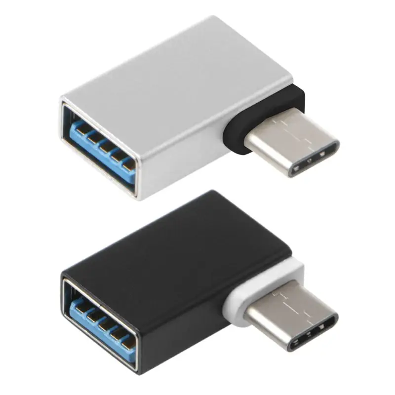 CPDD Durable 90° Right Angle Type C To USB 3.0 Female Data OTG Converter for Macbook Android Phone and More