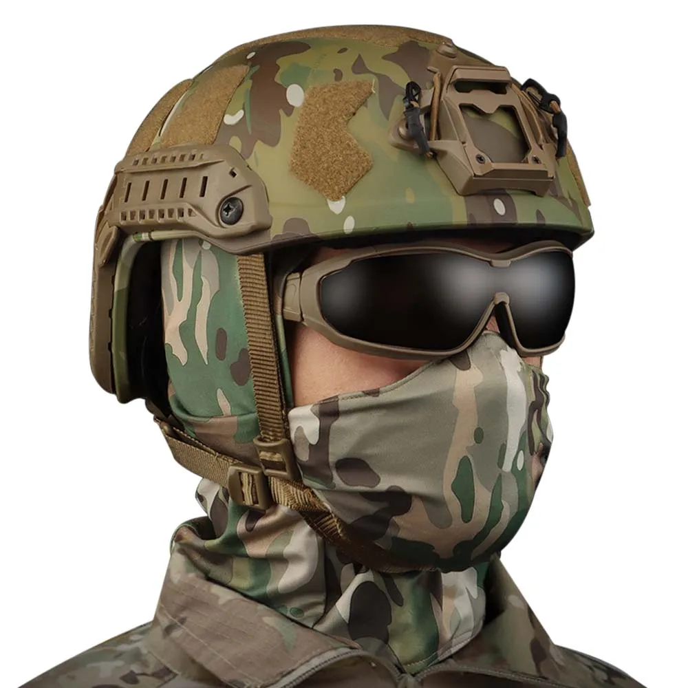 Tactical Mask Outdoor Balaclava Head Hood Silicone Half Face Windproof Headgear Camping Fishing Hiking Game Sunscreen Cap