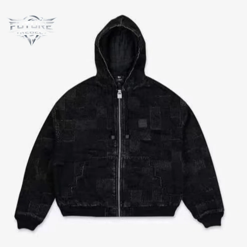

Mens Suit Y2K Pants Jacket Harajuku American Streetwear Plaid Denim Coat Long Sleeve Loose Fit Casual Retro Unisex Fashion New
