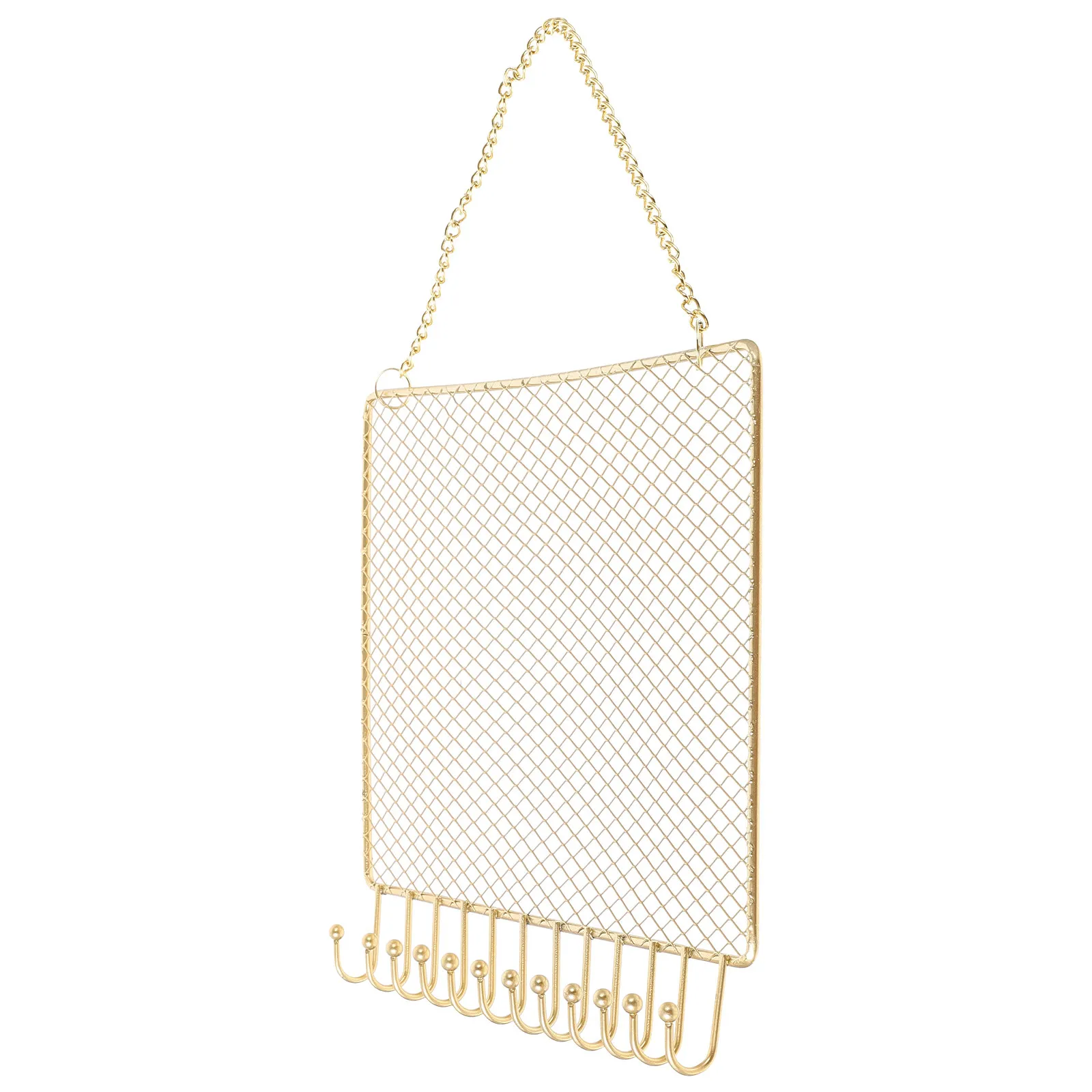 

Высококачественная настенная подставка для украшений из железной сетки: органайзер для хранения серег и ожерелий