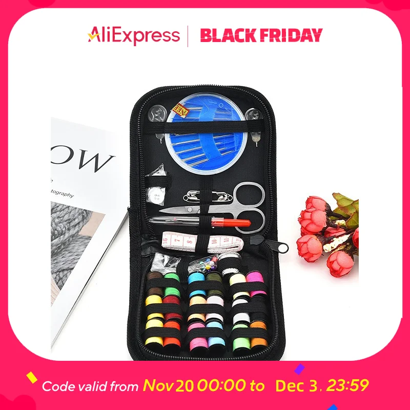 

Travel Sewing Kit – Cotton Thread & Metal Tools, Large Capacity, OPP Bag for Home & Tailor Shops