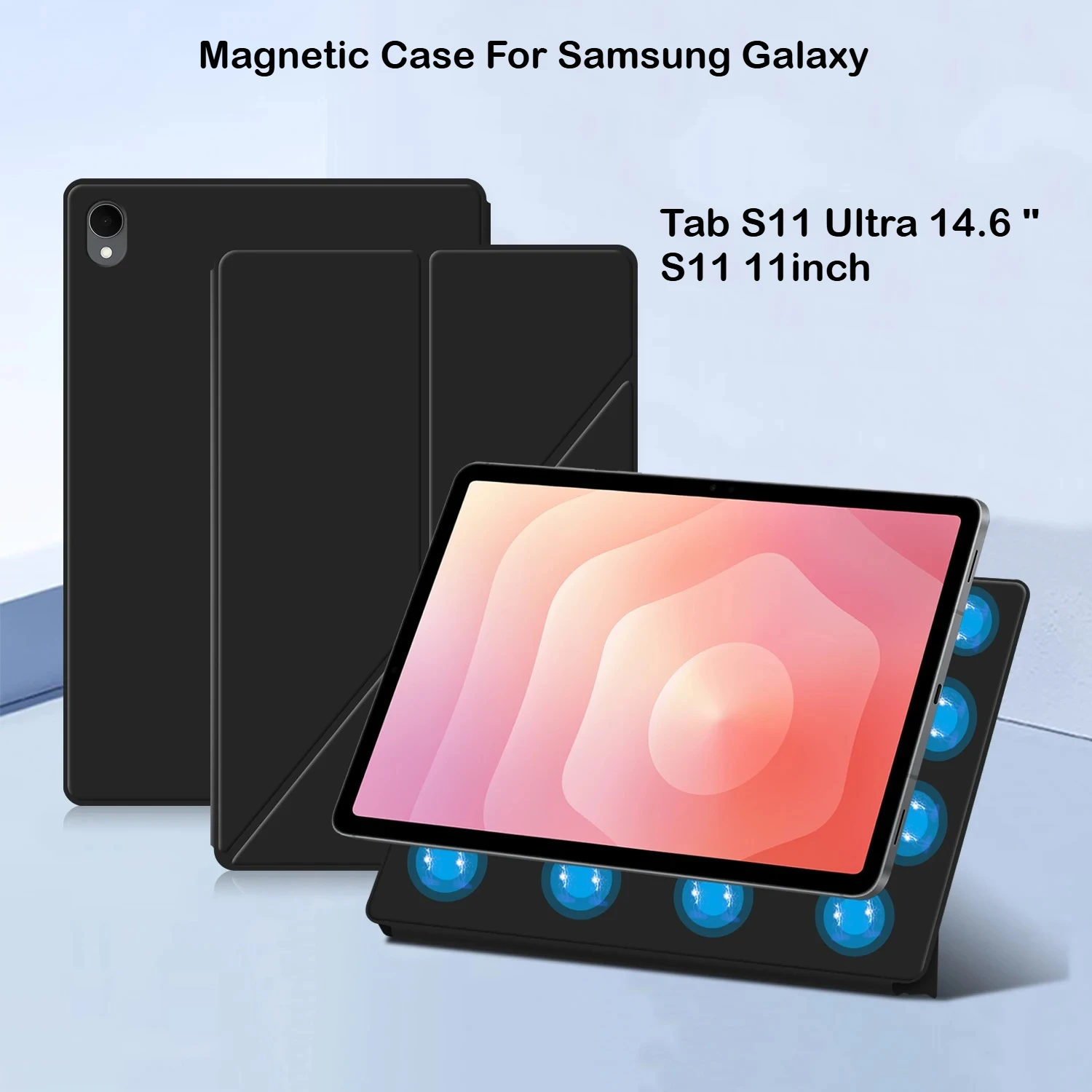 

Magnetic Tablet Case for Samsung Galaxy Tab S11 Ultra 14.6" 2025 SM-X930/ X936B S11 S10 Lite FE 11 PU K-Folding Smart Book Cover