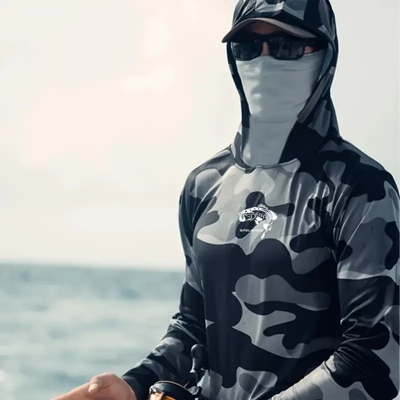 

Унисекс-худи для рыбалки с защитой от солнца UPF, из молочного шелка, свободного кроя, для активного отдыха на природе