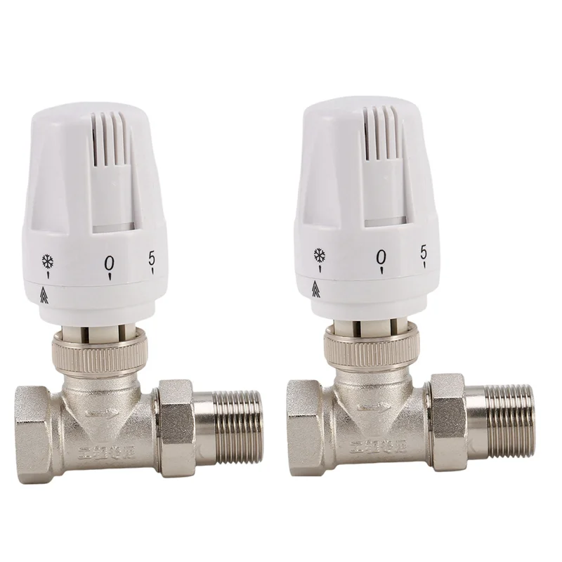 A36T-2X 3/4Inch Brass Thermostatic Radiator Valve Straight Type DN20 Automatic Temperature Control Valve Floor Heating