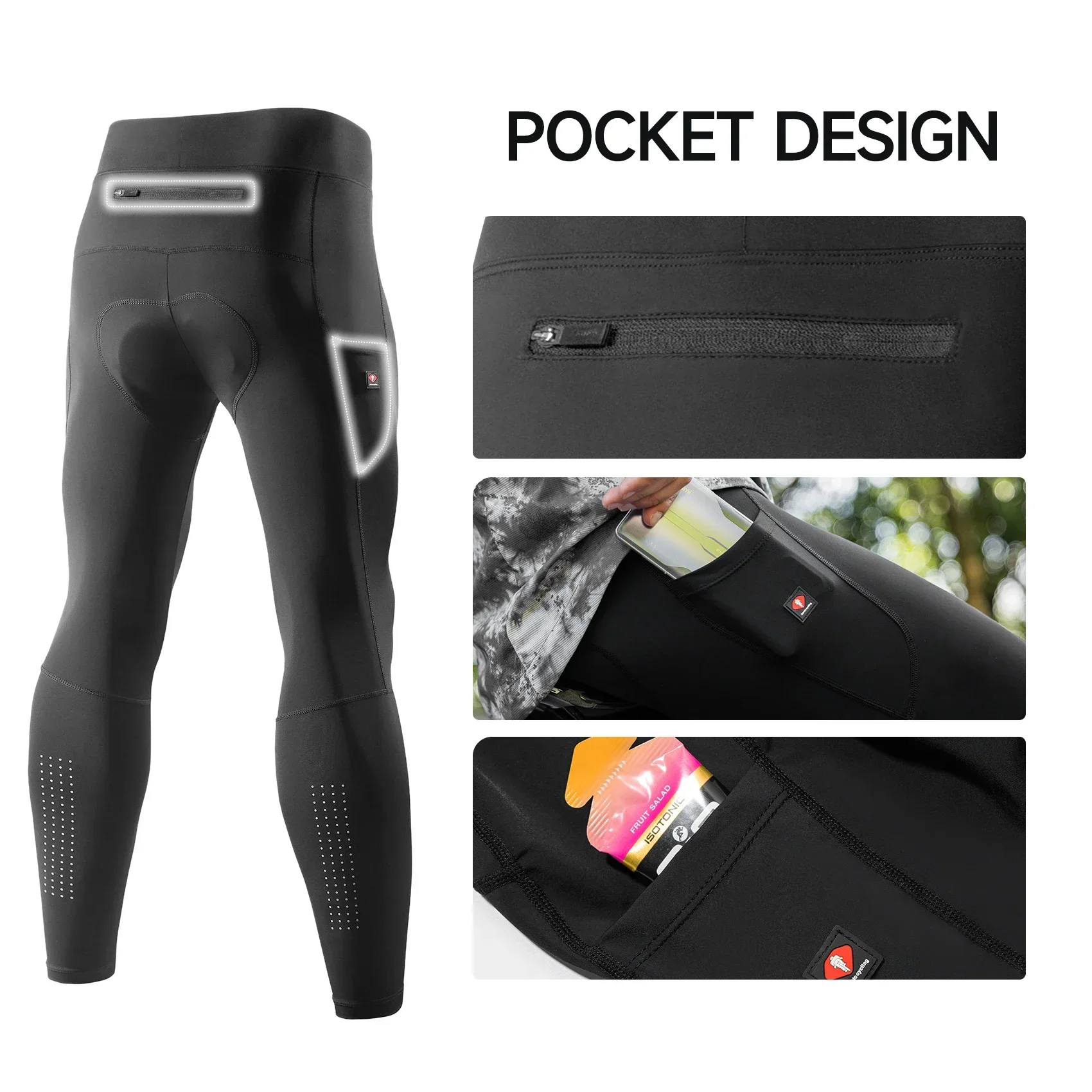 Santic Men Cycling Pants Summer Bicycle Long Pants 5 Hours 4D Paded  MTB Ride Bike Trousers Bicycle Leggings Reflective