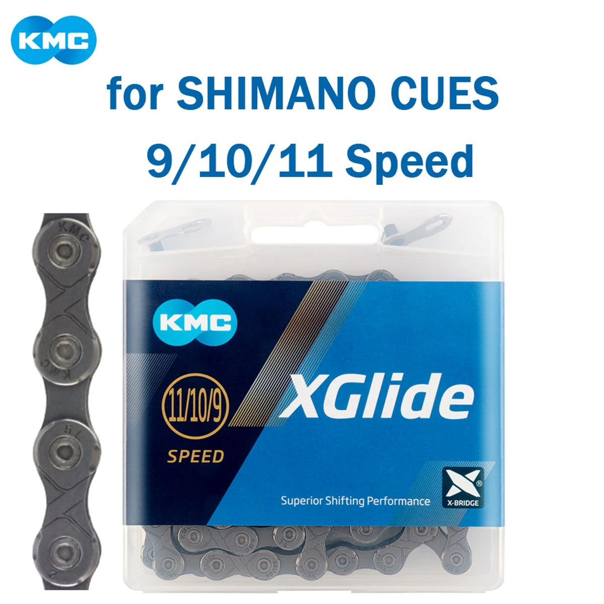 KMC X Glide MTB Chain for Shimano CUES 9 10 11 Speed Series Mountain Bicycle Curren Road Bike Chains 118 Links Cycling Parts