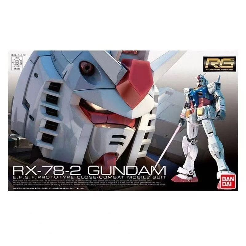 

BANDAI Gundam Original Box Assembly Toy RG1/144 RG01 RX-78-2 Gundam Anime Peripheral Model Figure Ornaments Collection Gifts