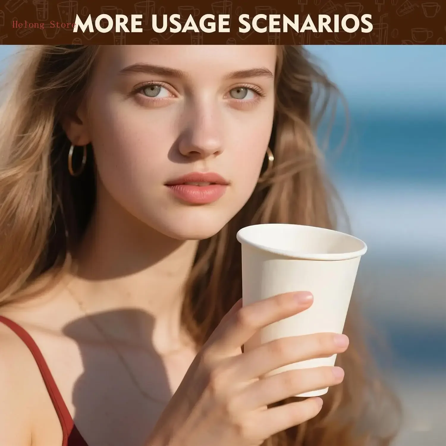 [XMSJ] Paquete de 1000 tazas de café de papel desechables de 12 oz, tazas blancas a granel para café caliente, líquido caliente, chocolate, jugo