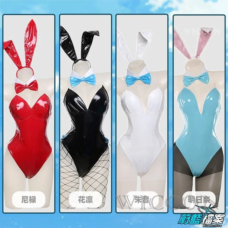 Anime blue ware cosplay sexy leather bodysuit suit Toki bunny girl sling jumpsuit Halloween clothes