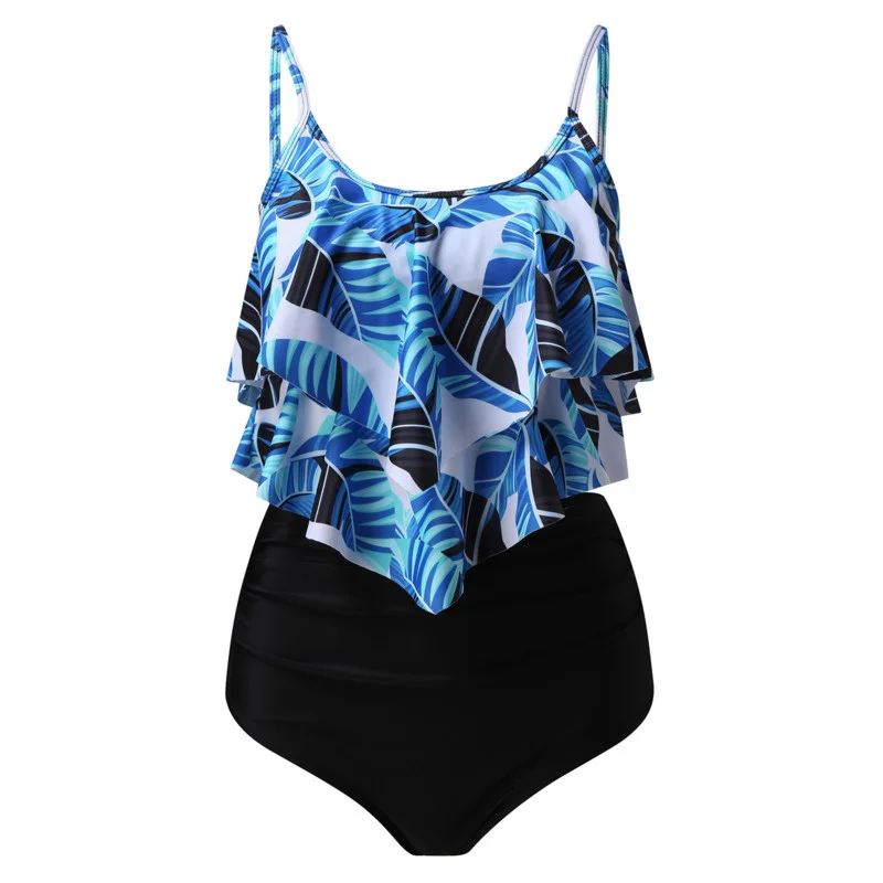 Ruffles Sexy Print Swimsuits Push Up Bikini Female Swimwear Beach Wear Bikinis Women\'s Swimming Bathing Suit