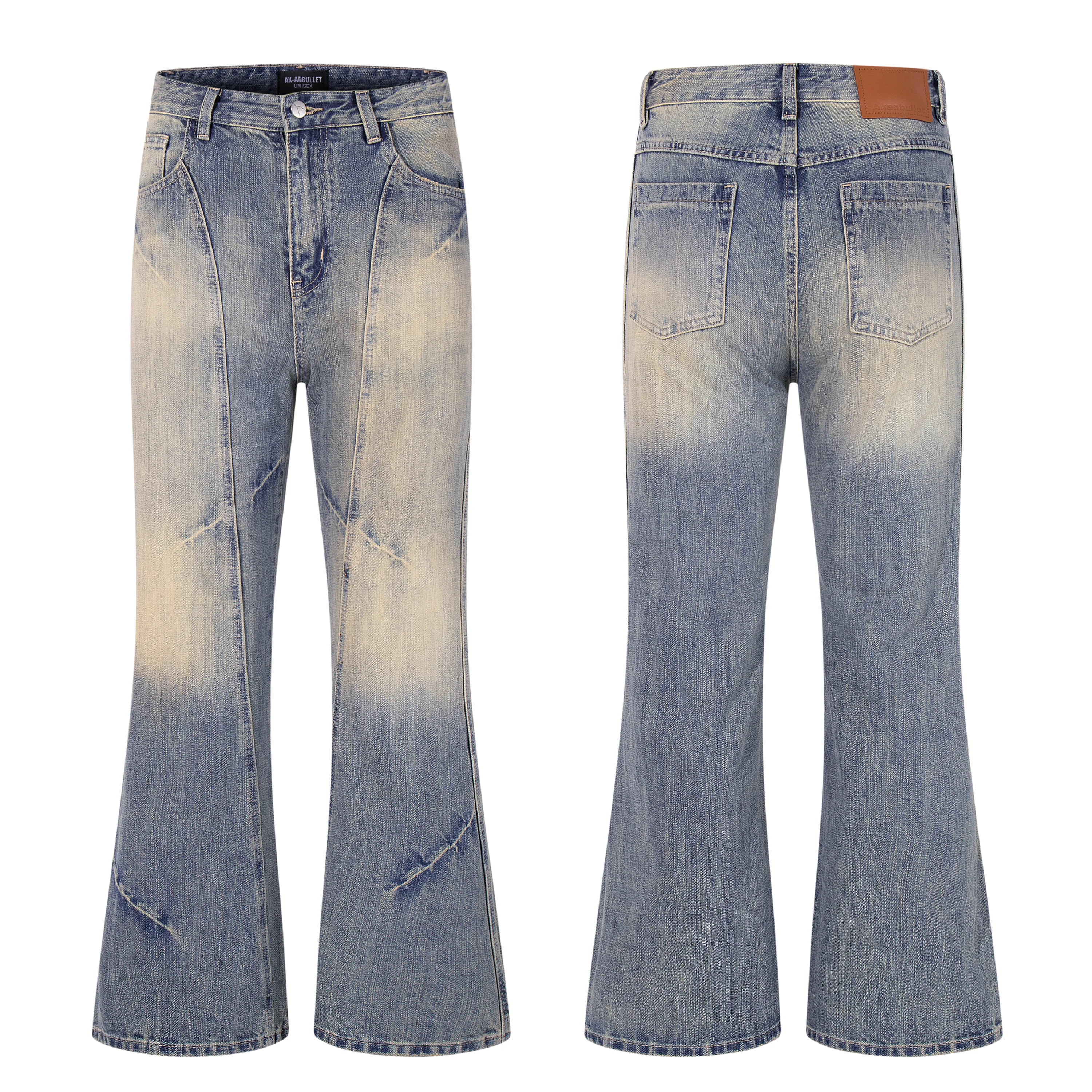 

Джинсы AL80033 BLCG с высокой талией, свободного кроя, из плотного денима, унисекс, модные, стильные