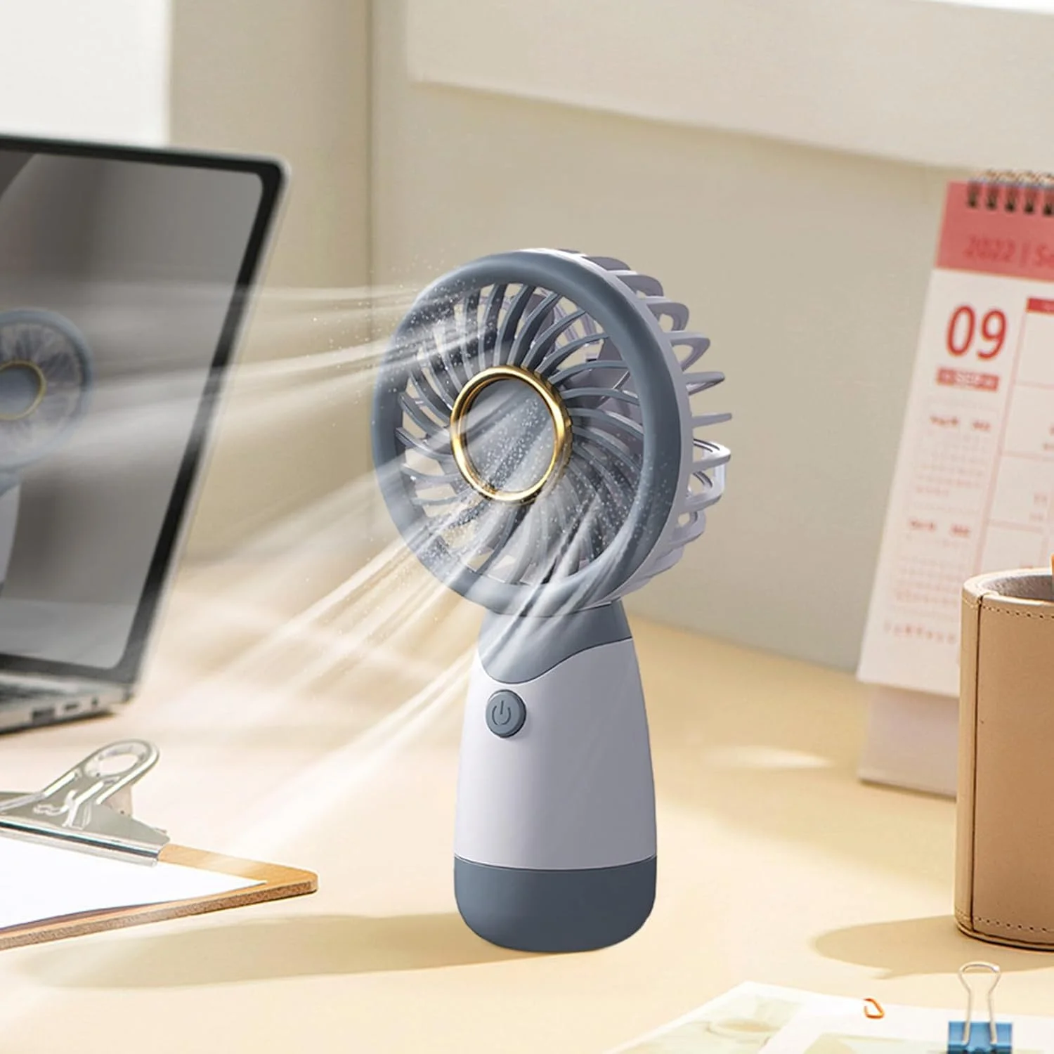 مروحة محمولة، مروحة صغيرة قابلة لإعادة الشحن لغرف النوم والمكاتب والخارجية، مروحة محمولة للسفر، رياح المشي، رائعة طوال الصيف #5