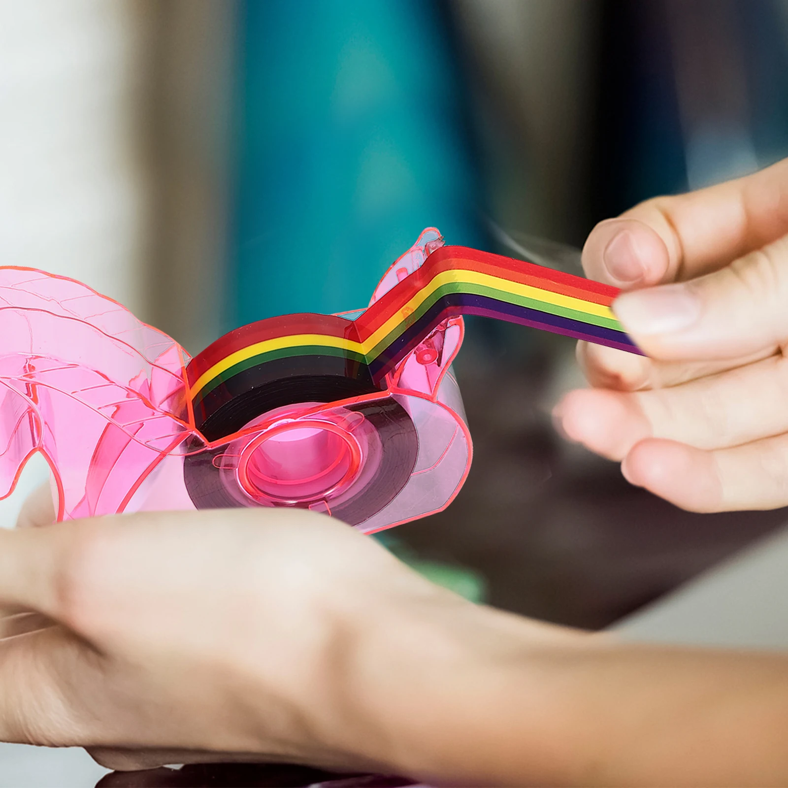 

1 set 1 Set Professional Tape Dispenser Plastic Household Sticker Cutter Desktop Portable Reusable Label
