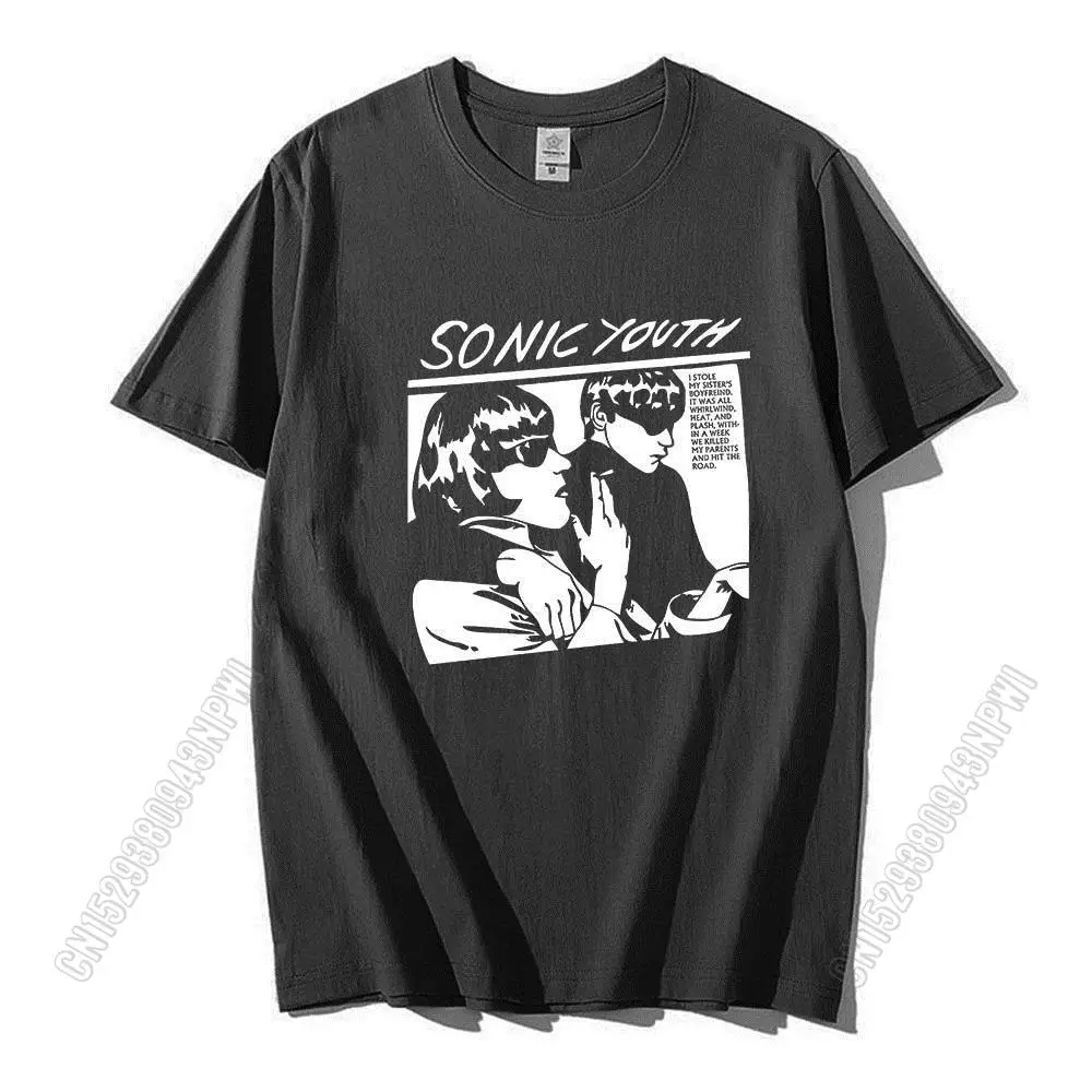 2024 Sonic Youth Rock Band Men\'s T-Shirts 100% Cotton Graphic Couple Tees Oversize Unisex Funny D Streetwears