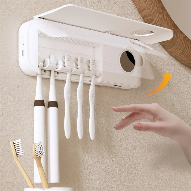 多機能壁掛けuv歯ブラシ除菌器（カバー付き）スマート電動歯ブラシホルダー（中国メーカー）