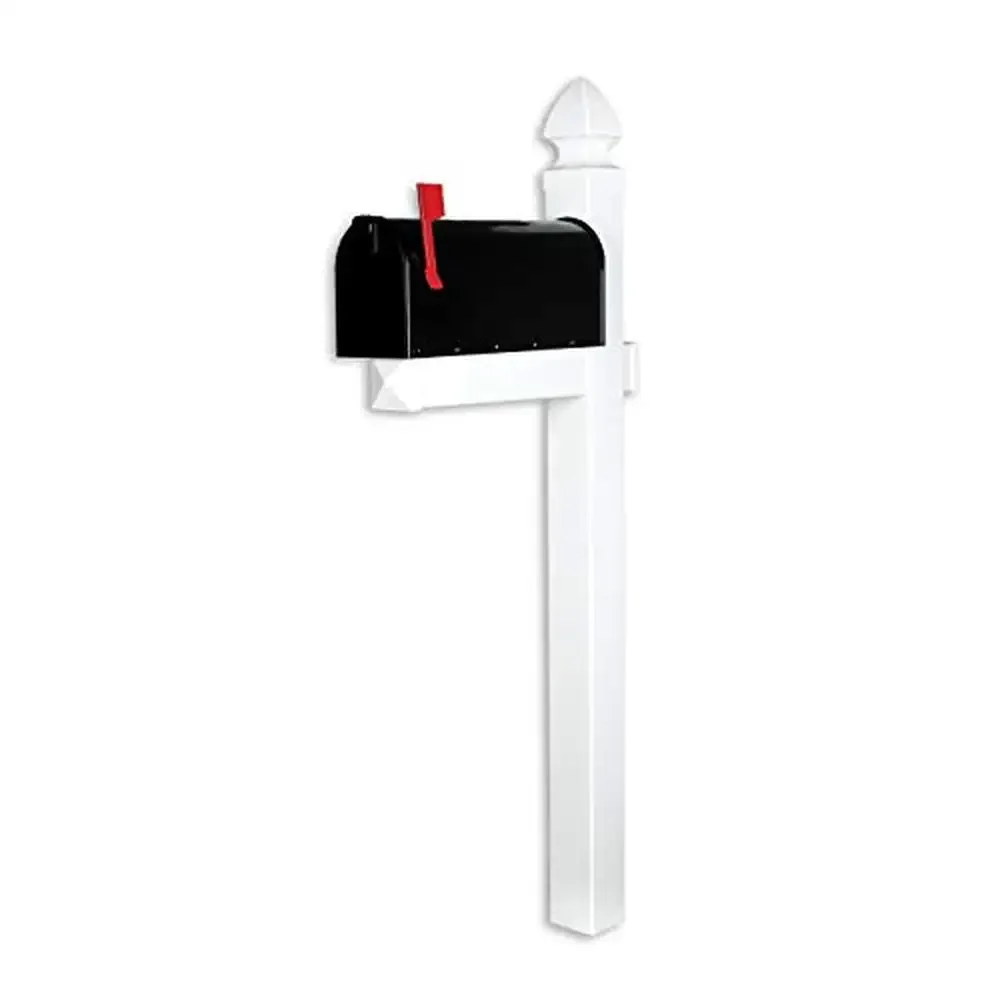 

Vinyl Mailbox Post System Durable White Post with Mailbox Included Easy Installation Rust-Resistant Decorative Curb Appeal