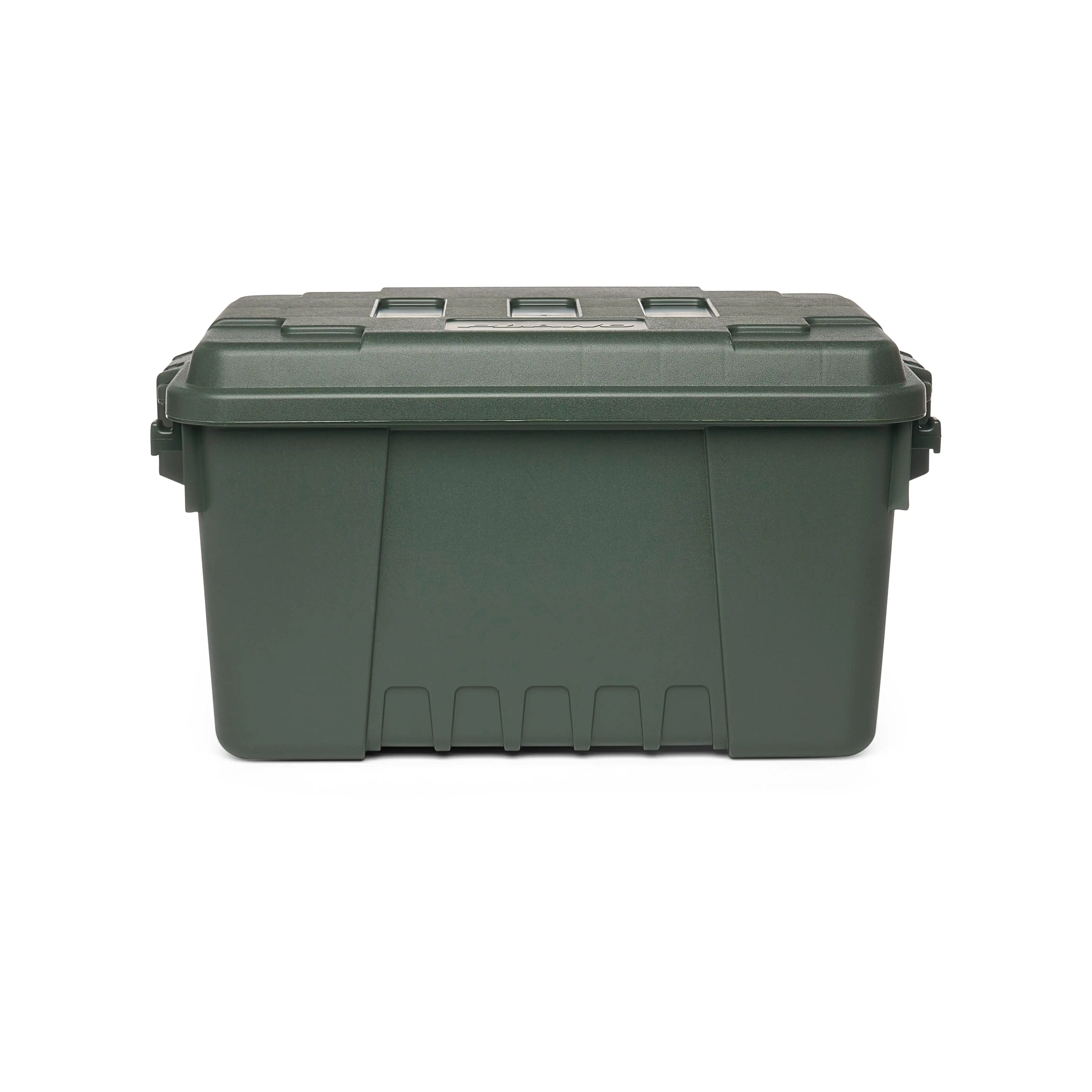 Waterproof Lockable Storage Box Outdoor Sports Gear Organizer Durable 14 Gallon Trunk Container for Camping Fishing Hunting Equipment OD Green