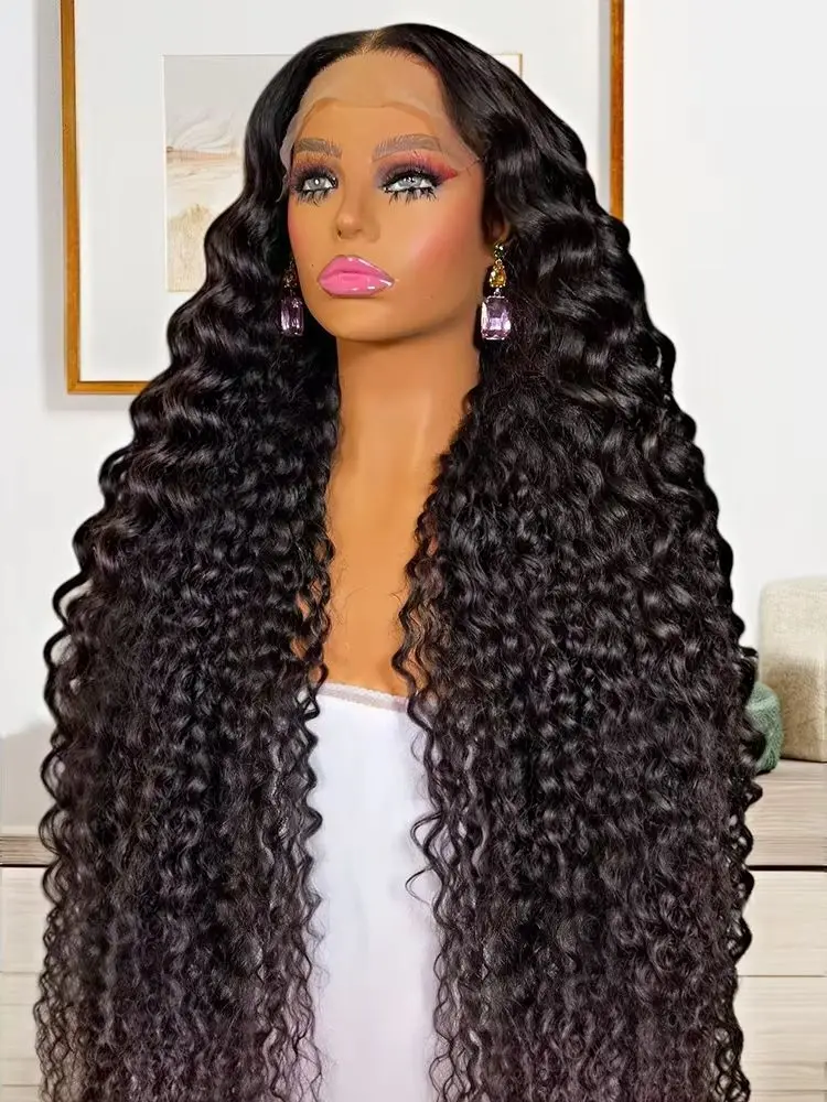 High Density 13x6 HD Deep Wave Lace Frontal Wig 30 36 Inch Water Wave Curly 13x4 Lace Front Human Hair Glueless Wigs For Women