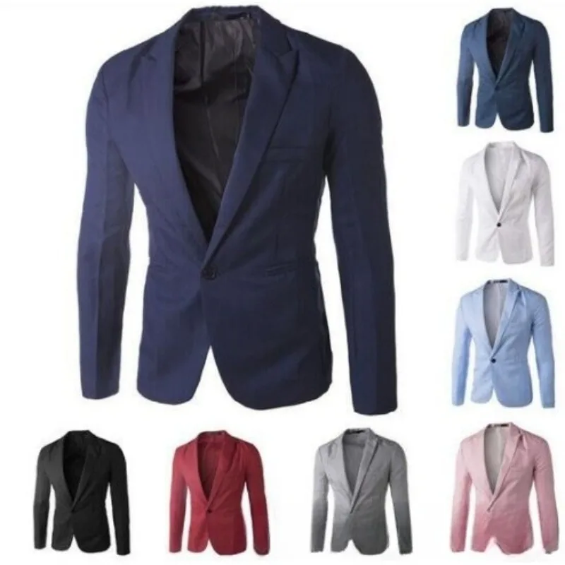 New Men's Korean Style Slim Fit Casual Blazer Fashion Trendy Suit Jacket