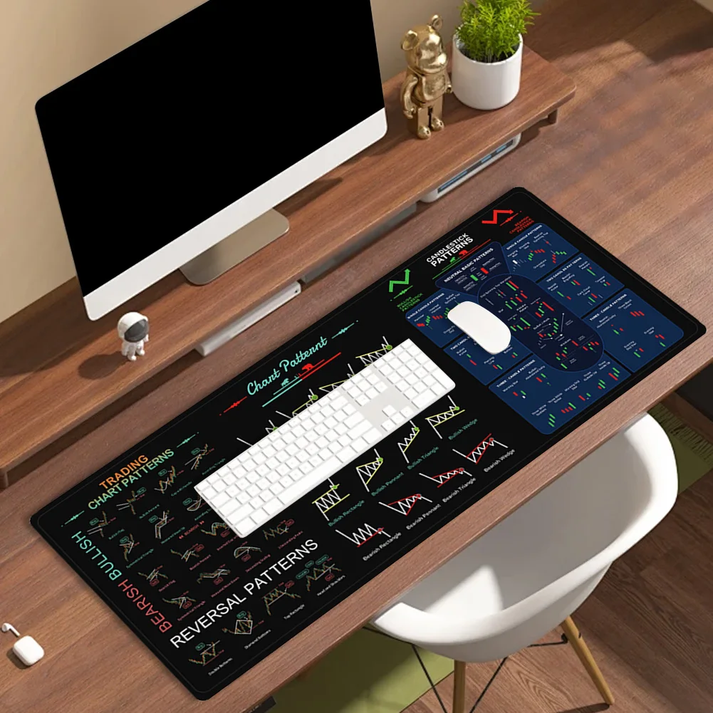 

Коврик для мыши Stock Market с прошитыми краями, нескользящий, для инвесторов и трейдеров, для офиса и дома