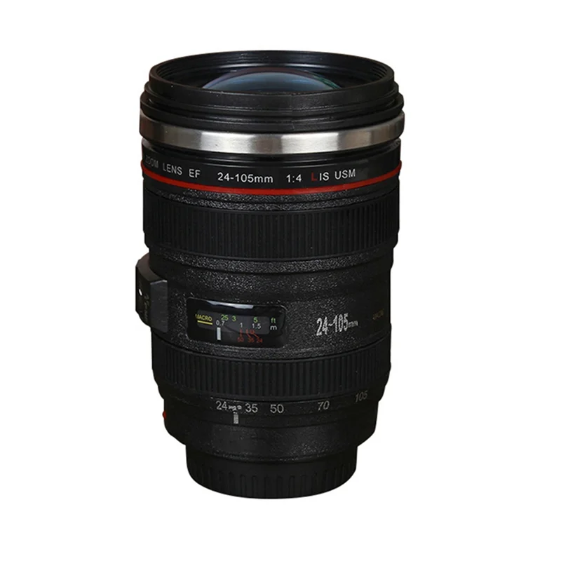 ABCL Stainless Steel Self Stirring Coffee Mug Camera Lens Coffee Mug Multipurpose Photographer Camera Mug Personalized Gift Dura