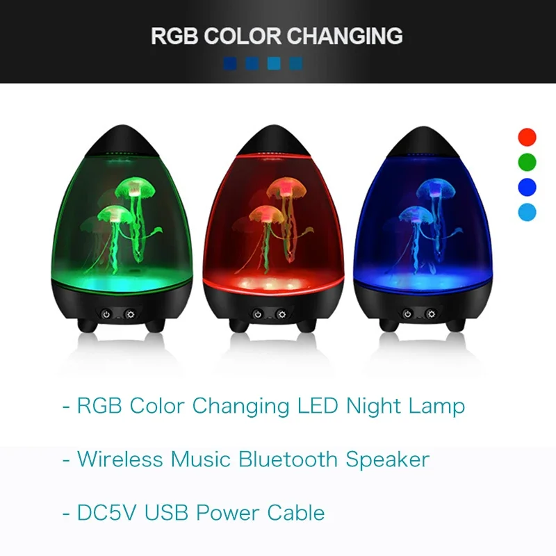 Goutte d'eau USB avec télécommande, lampe de nuit LED, méduse précieuse, haut-parleur Bluetooth sans fil, proxy document, RVB, cadeau pour enfant