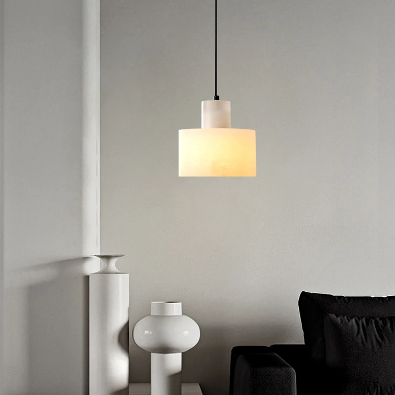 Natural Marble Led Pendant Lamp For Kitchen Table Dining Room Living Room Bedroom Bathroom Modern Nordic Stone Chandelier Light